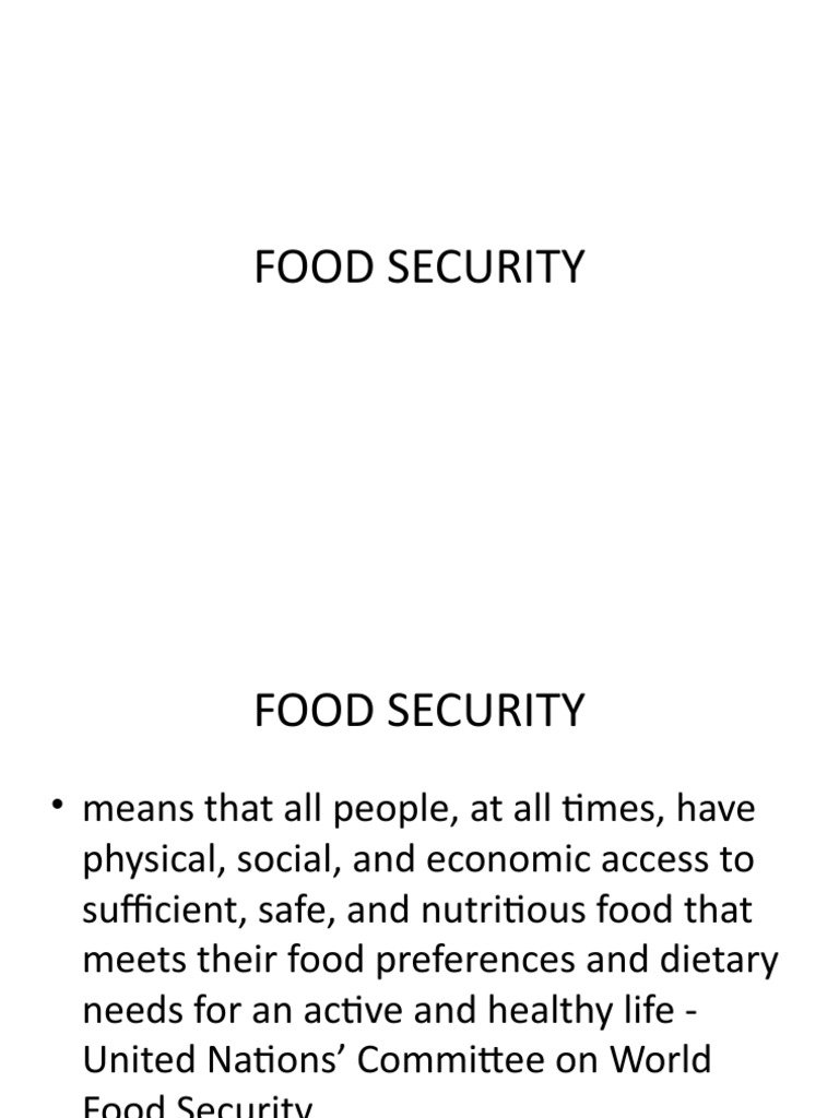 Food Security Pdf