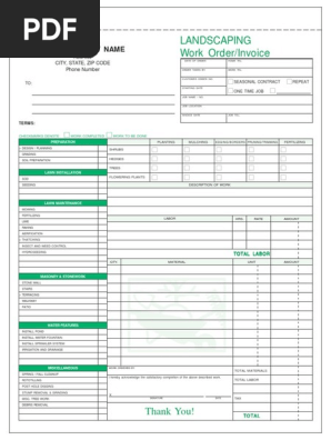 landscaping invoice template