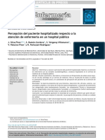 Percepción del paciente hospitalizado respecto a la atención de enfermería en un hospital público