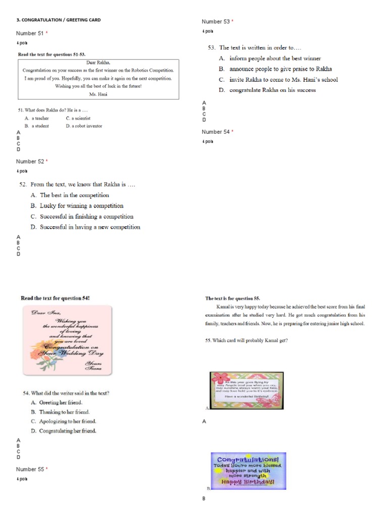 Greeting Card Messages and Options | PDF