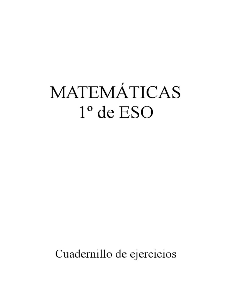 coma Cuaderno 1º ESO | PDF | Exponenciación | Sustracción