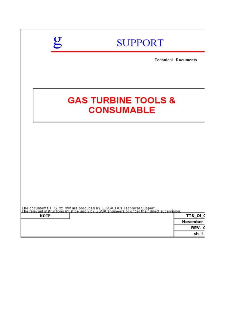 Gas Turbine Tooling and Equipment List | PDF | Drill | Mechanical ...