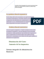 La Política Fiscal Expansiva: Disminución Del Gasto Aumento de Los Impuestos