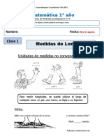 Matemática 1° Agosto - Clase 1 - Unidades de Medida No Estandarizadas