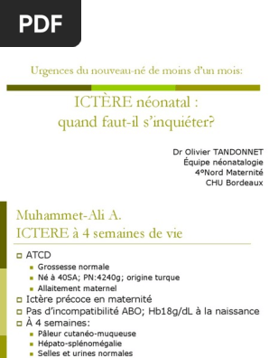 Ictere Neonatal Quand Faut Il S Inquieter Urgences Du Nouveau Ne De Moins D Un Mois Pdf Specialites Medicales Maladies Et Troubles