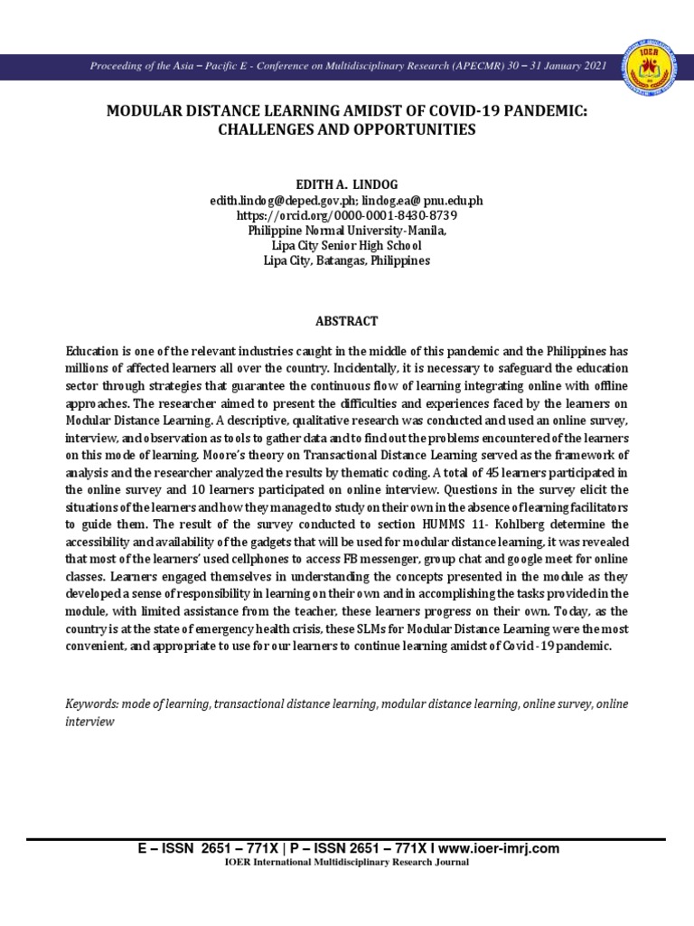 Modular Learning Challenges in the Philippines | PDF | Learning ...
