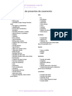 Lista de Presentes de Casamento