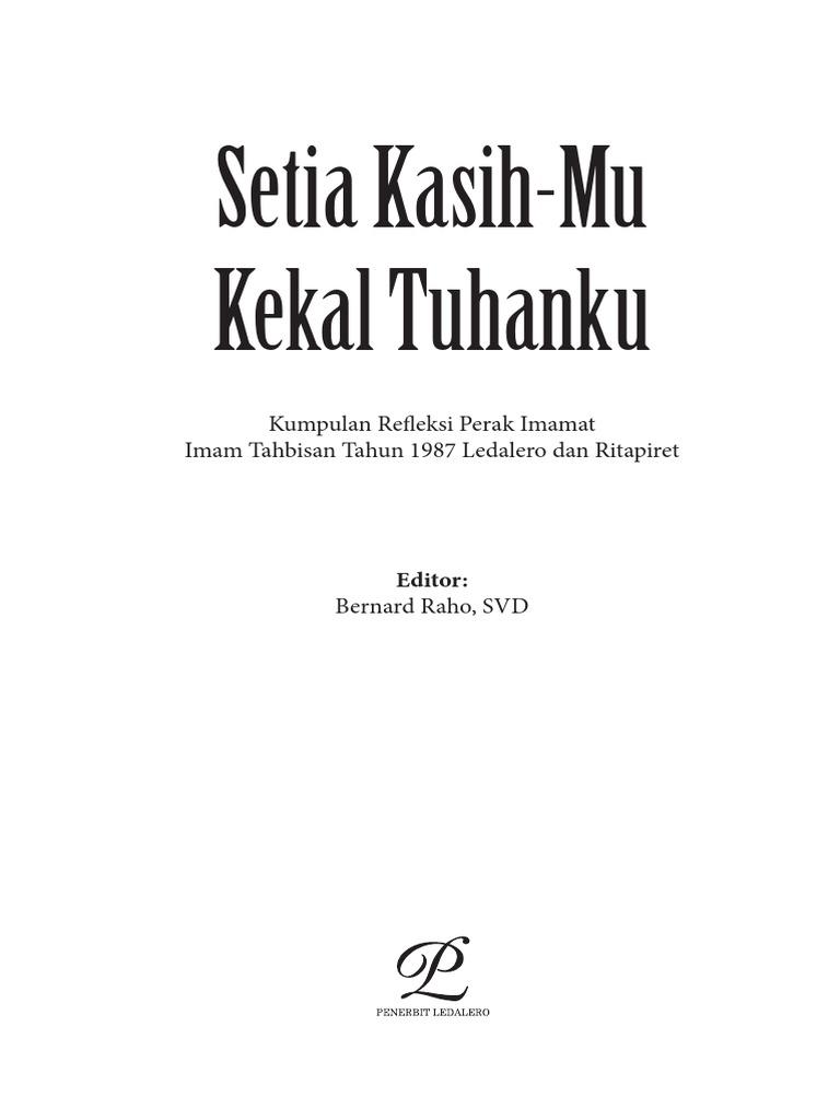 Setia Kasih Mu Kekal Abadi Tuhanku Pdf