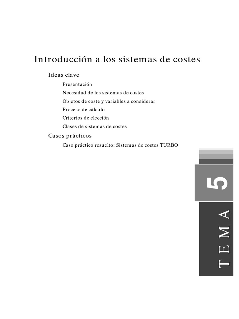Tema5 SISTEMAS DE COSTOS | PDF | Costo | Contabilidad