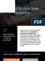 How To Write A Good Summary