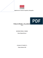 Fichas de Diseño y de Producto: Proyecto Ampliación de La Cobertura Geográfica y Demográfica