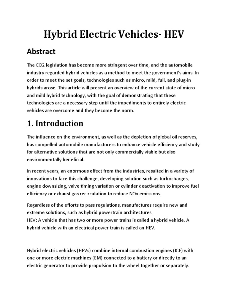 Hybrid Electric Vehicles ALTER | PDF | Hybrid Electric Vehicle | Engines
