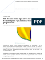 STF Declara Mora Legislativa Do Congresso Nacional para Regulamentar Aviso Prévio Proporcional