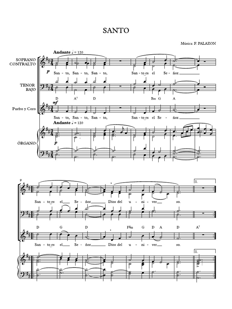 SANTO - Partitura Completa | PDF