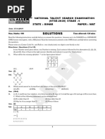 Solutions: National Talent Search Examination (NTSE-2020) STAGE - 1 State: Bihar Paper: MAT