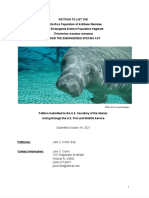 Petition To List Antillean Manatee As Endangered DPS