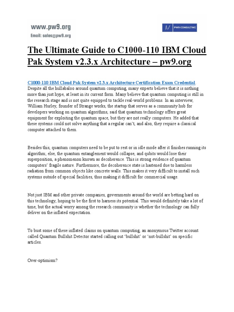 IBM Cloud Pak System Certification Guide | PDF | Quantum Computing ...