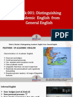 Week 001-Presentation Distinguishing Academic English From General English
