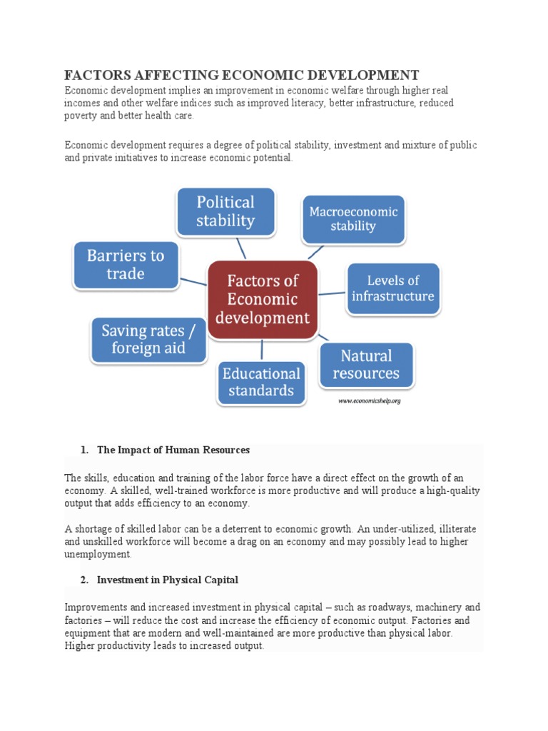 Key Factors in Economic Development | PDF | Economic Growth | Labour ...