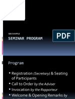 Seminar Program: See Sample