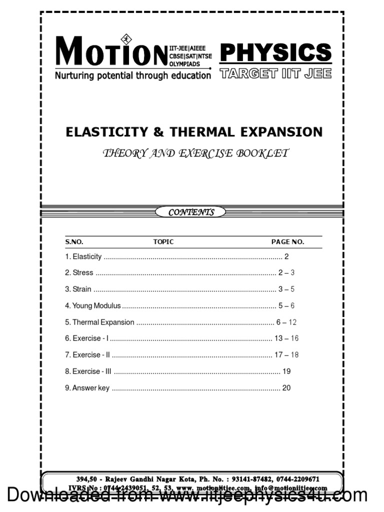 Elasticity & Thermal Expansion Guide | PDF | Thermal Expansion | Young ...