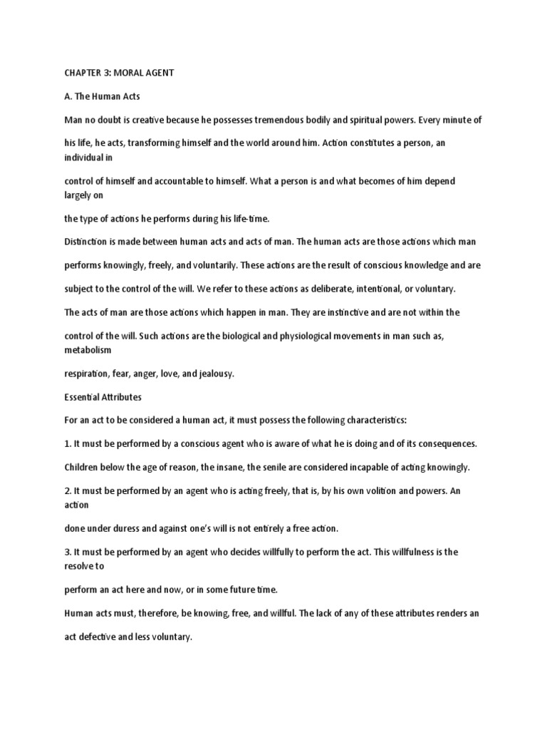 Understanding Human Acts And Morality Pdf Morality Intention