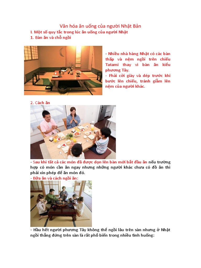 Văn Hóa Ăn Uống Của Người Nhật Bản | PDF