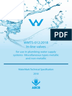 WMTS-012:2018 In-Line Valves: For Use in Plumbing Water Supply Systems-Miscellaneous Types Metallic and Non-Metallic