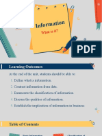 Informati On: What Is It?