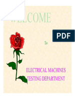 Welcome: Electrical Machines Testing Department