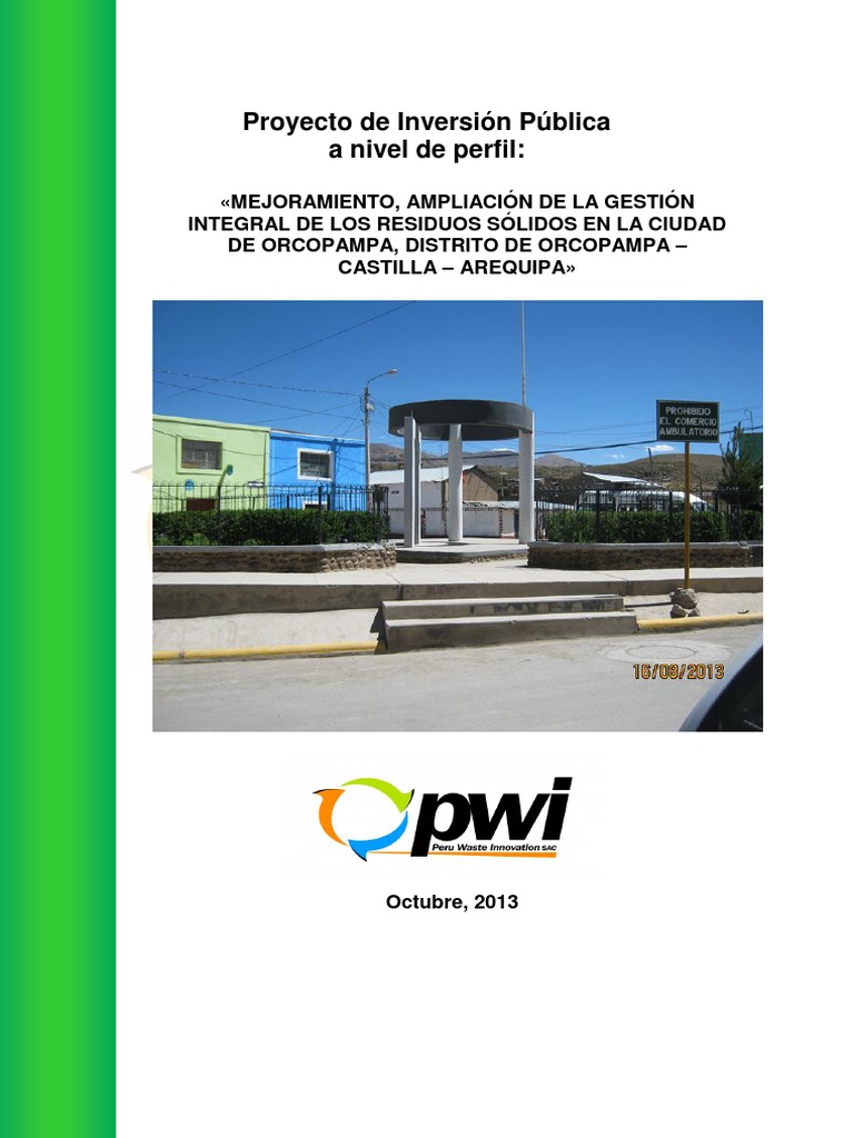 Mejora de Residuos Sólidos en Orcopampa | PDF | Residuos | Vertedero