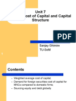 Unit 7 Global Cost of Capital and Capital Structure: Sanjay Ghimire Tu-Som