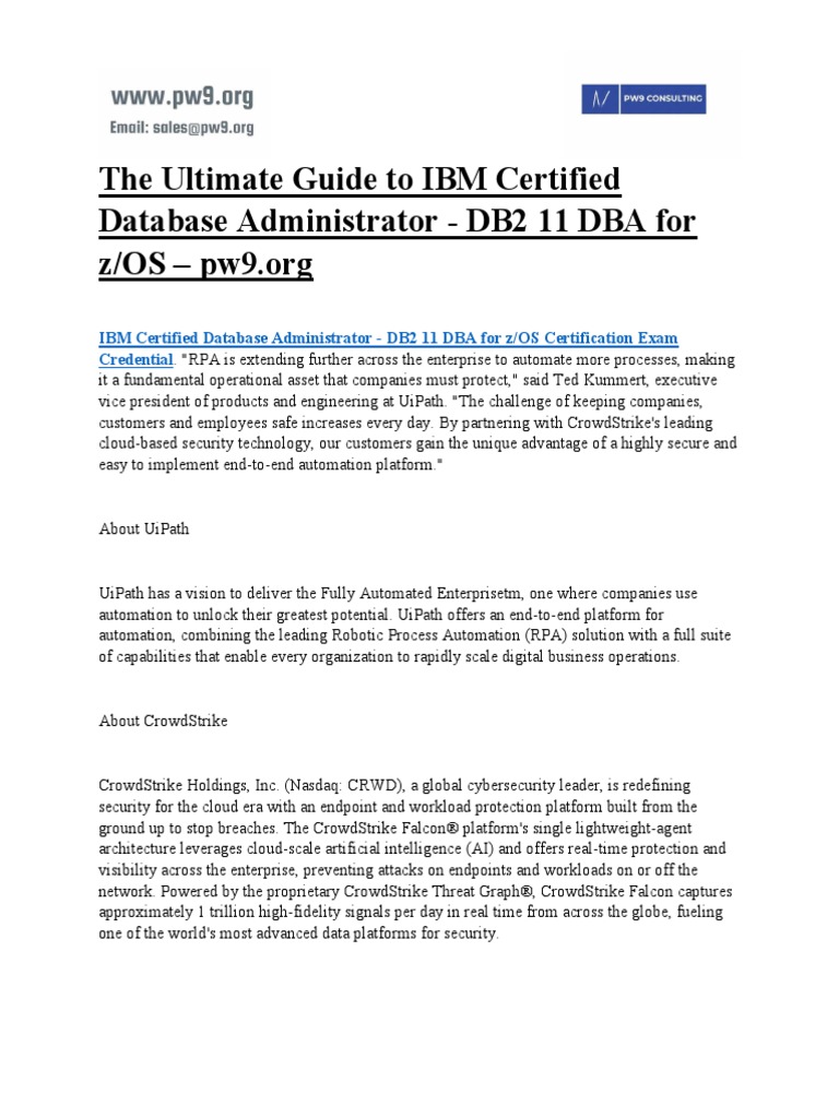 The Ultimate Guide To IBM Certified Database Administrator - DB2 11 DBA ...