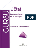 Cursus - Simone Goyard Fabre L - Etat Figure Moderne de La Politique Armand Colin - 1999