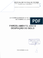 Lei Complementar 2019-067 - Parcelamento, Uso e Ocupalçao de Piumhi