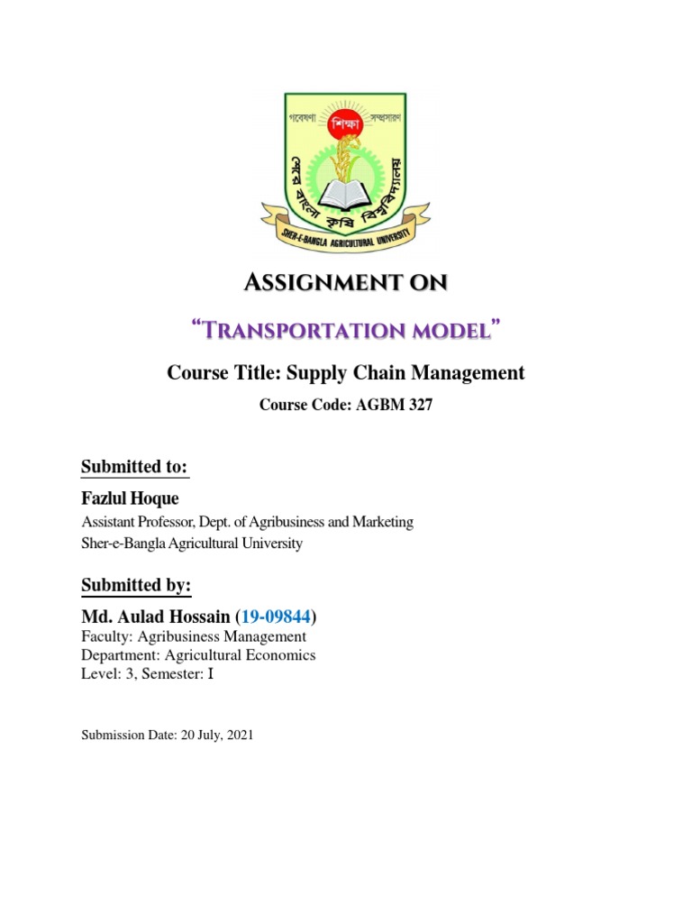 Transportation Model Analysis for Milk Supply | PDF | Computer Science ...