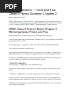 Microorganisms: Friend and Foe Class 8 Notes Science Chapter 2