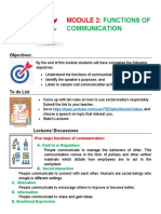 Module 2 - Functions of Communiction