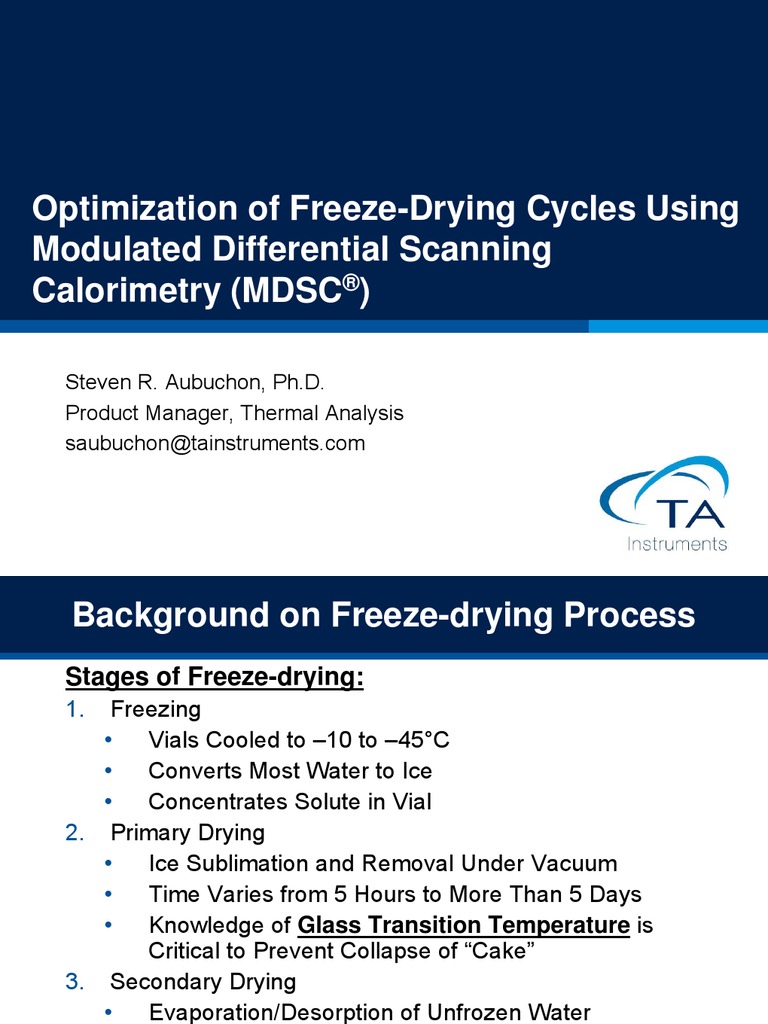 Optimization of Freeze Drying | PDF | Freeze Drying | Differential ...