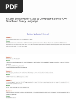 NCERT Solutions For Class 12 Computer Science Chapter 12 Structured Query Language