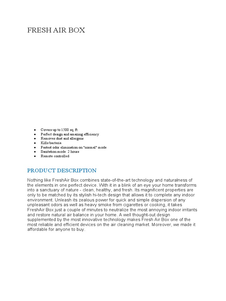 Fresh Air Box | Download Free PDF | Chemistry