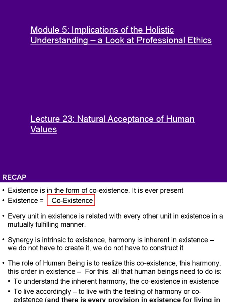 Natural Acceptance of Human Values | PDF | Compassion | Human Nature
