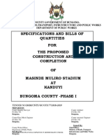 Specifications and Bills of Quantities FOR The Proposed Construction and Completion OF Masinde Muliro Stadium AT Kanduyi Bungoma County - Phase I