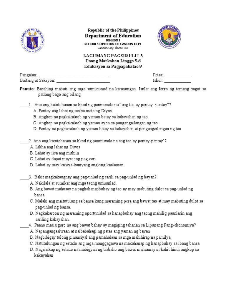 EsP 9 ST3 Q1 W 6 School Use Only | PDF