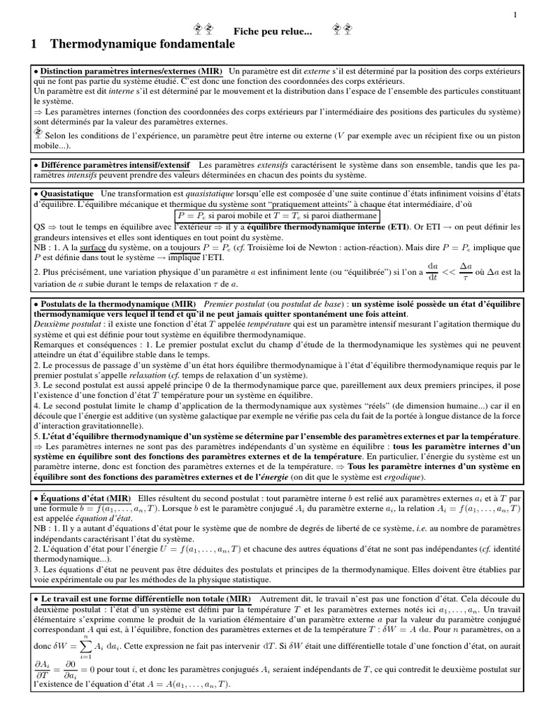 Concepts clés de thermodynamique 2 | PDF | Équilibre thermodynamique ...