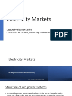 Electricity Markets Deregulation of Power System Industry