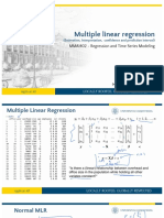 Multiple Linear Regression: MMA1402 - Regression and Time Series Modeling