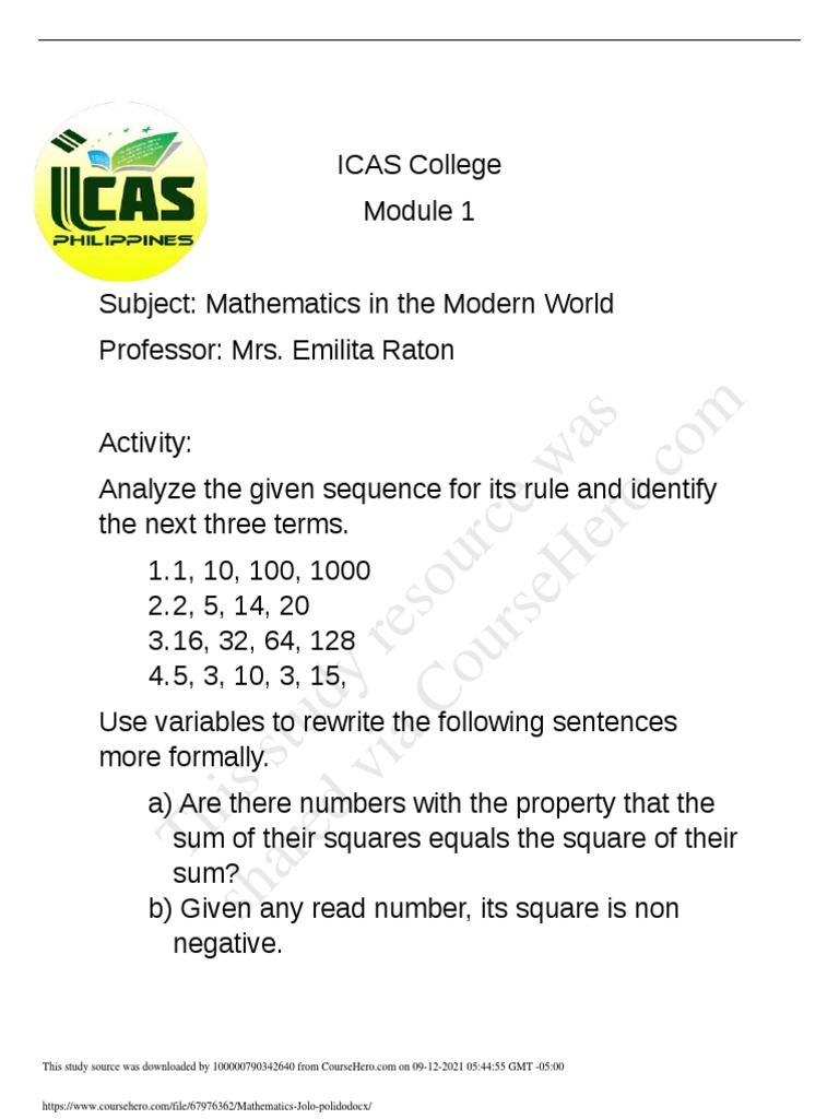 Mathematics Jolo Polido | PDF | Mathematics | Mathematical Analysis