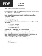 Class Xi-Ip Practical List Python