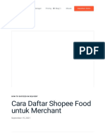 Cara Daftar Shopee Food Untuk Merchant Hubster